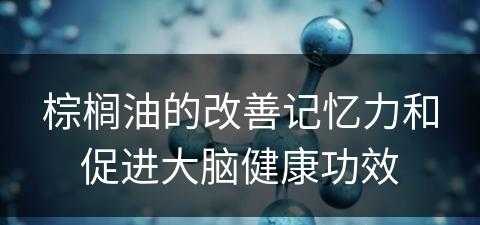 棕榈油的改善记忆力和促进大脑健康功效